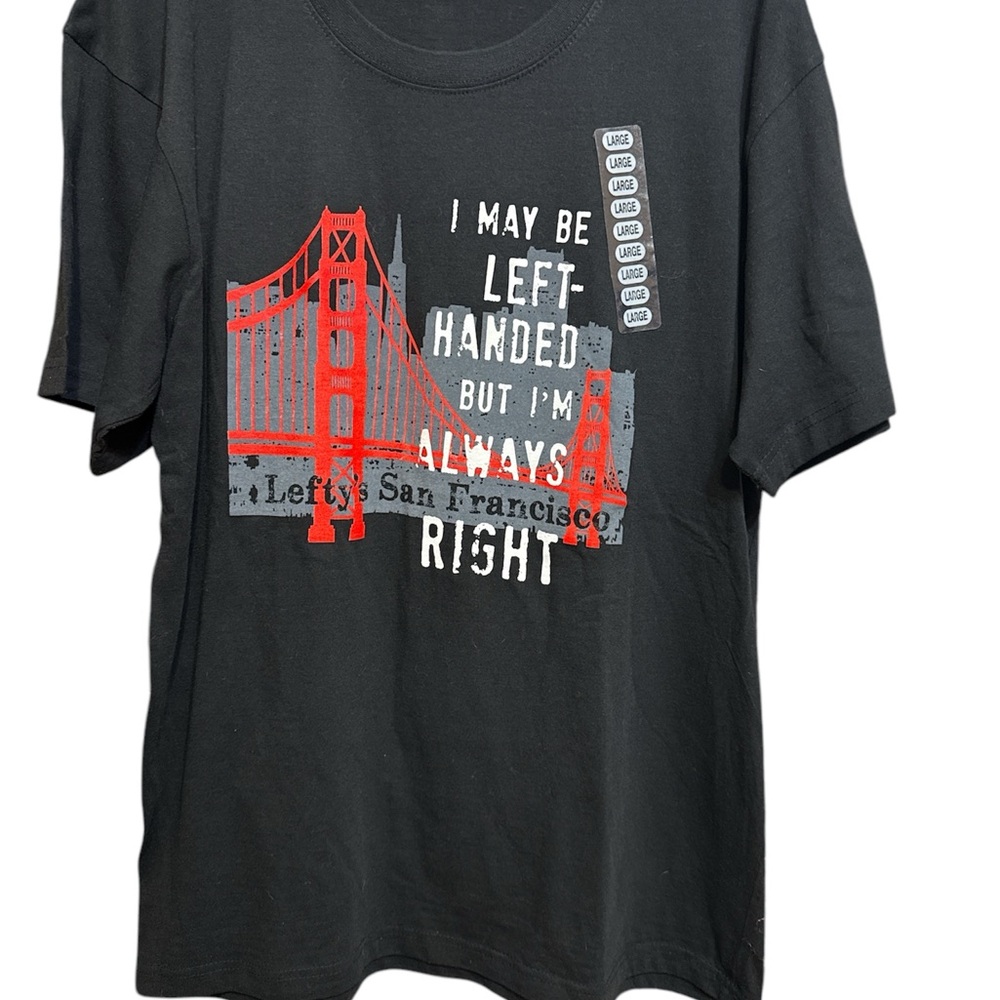Black lefty T-Shirt with San Francisco Red Bridge Graphic